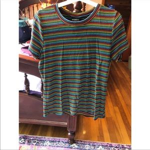 90s rainbow Ribbed T-shirt
